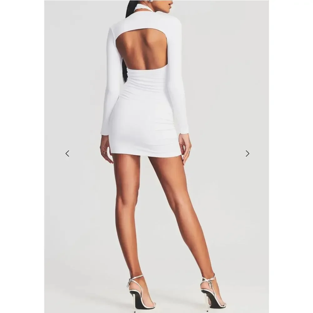SER.O.YA White Lana Halter Mini Dress NWT Size XS - Picture 3 of 16